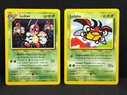 Pokemon Tcg Ledian 39/111 & Ledyba 63/111 Neo Genesis Non Holo - Image 1