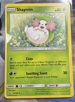 SHAYMIN 15/156 HOLO RARE ULTRA PRISM POKEMON HOLO NM - Image 1