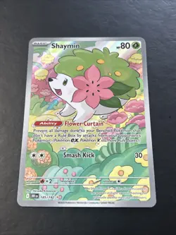 Pokemon TCG Shaymin 185/182 Sv10 Destined Rivals Illustration Rare Full Art Holo - Image 1
