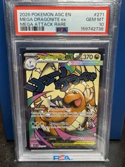 2026 Pokemon Ascended Heroes Mega Dragonite Mega Attack Rare PSA 10 - Image 1