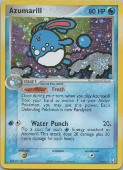 Azumarill 1/109 Holo Rare EX Team Rocket Returns 2004 Pokemon - Image 1