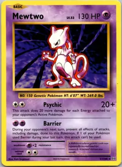 Mewtwo 51/108 Rare Evolutions Pokemon Near Mint - Image 1