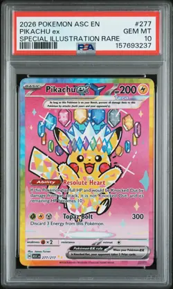 2026 POKEMON ASC EN-ASCENDED HEROES SPECIAL ILLUSTRATION RARE PIKACHU EX PSA 10 - Image 1
