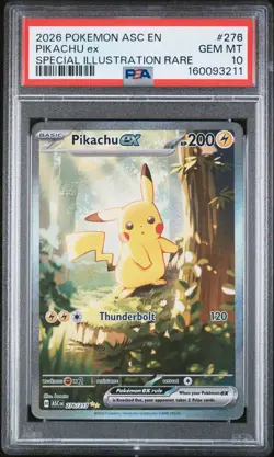 2026 POKEMON ASC EN-ASCENDED HEROES SPECIAL ILLUSTRATION RARE PIKACHU EX PSA 10 - Image 1