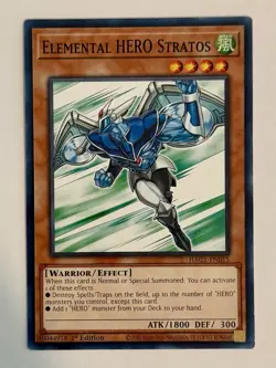 Elemental HERO Stratos HAC1-EN015 Yu-Gi-Oh 1st Edition VLP Hidden Arsenal Common - Image 1