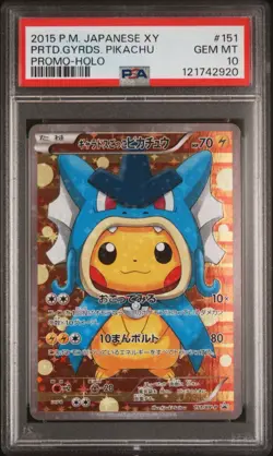 Pokemon Pretend Gyarados Pikachu Poncho Japanese Full Art Promo 151/XY-P PSA 10 - Image 1