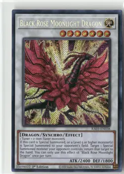 Black Rose Moonlight Dragon RA03-EN038 Secret Rare 1st Edition LP - Image 1