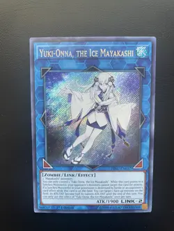Yugioh Yuki-Onna, The Ice Mayakashi HISU-EN037 Secret Rare 1st Edition LP/MP - Image 1