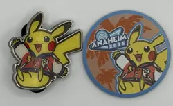 2025 Pokemon world Championship Anaheim Pikachu Collectors Pin and Coin - Image 1