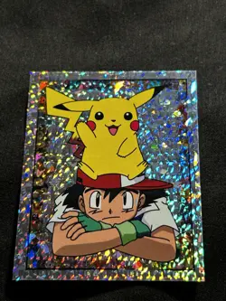1999 Topps Merlin Pokemon Stickers Ash and Pikachu Holographic S2 - Image 1