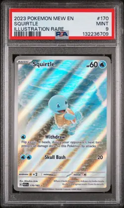Squirtle 2023 Pokemon Mew En-151 #170/165 Illustration Rare PSA 9 - Image 1