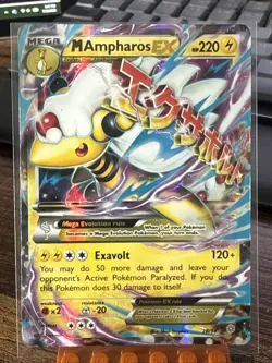 Pokemon TCG XY Ancient Origins M Ampharos EX 28/98 Ultra Rare Holo LP! - Image 1