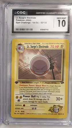 2000 Pokemon Gym Challenge #52 Lt Surge’s Electrode 1st Edition-LOW POP!~CGC 10 - Image 2