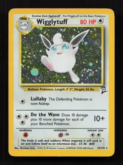 Wigglytuff 19/130 Holo Rare Base Set 2 Pokemon Damaged B55-80 - Image 1