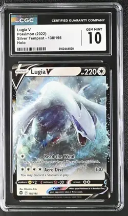 CGC 10 Lugia V 138/195 Silver Tempest Holo Pokemon Card Swsh12 Full Art Holo - Image 1