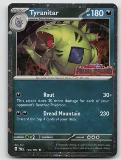 Tyranitar 135/193 Rare Paldea Evolved Pokemon Cosmo Holo NM - Image 1