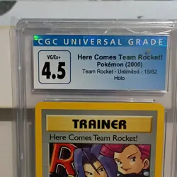 CGC 4.5 Pokemon Here Comes Team Rocket! 15/82 Team Rocket Holo Rare Eng 2000 - Image 3