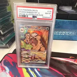 Pokemon TCG Sv10 Destined Rivals Arven's Mabosstiff ex 235/182 PSA 8 - Image 1