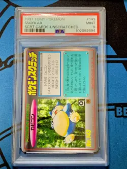 PSA 9 MINT Pokemon Card Snorlax No. 143 Tomy Scratch Unscratched 1997 - Image 1