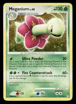 Meganium 13/123 Holo Rare Mysterious Treasures Pokemon HP Parital Fart Swirl! - Image 1