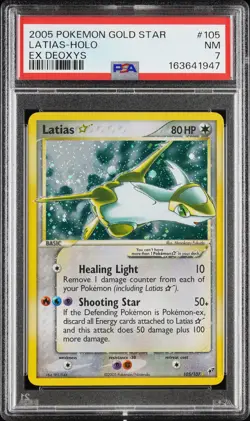 Pokemon Latias Gold Star Holo EX Deoxys 105/107 PSA 7 - Image 1