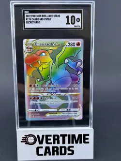 2022 POKEMON BRILLIANT STARS CHARIZARD VSTAR #174 BRILLIANT STARS SGC 10 - Image 1