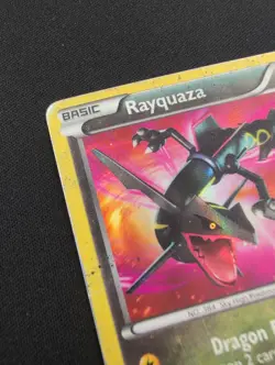 Pokemon Rayquaza 128/124 Dragons Exalted Secret Rare Holo HEAVY PLAYED Poor - Image 5