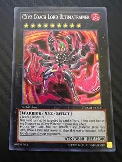 Yugioh CXyz Coach Lord Ultimatrainer NUMH-EN038 Secret Rare 1st Ed LP - Image 1
