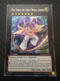 Yugioh CXyz Simon the Great Moral Leader NUMH-EN040 Secret Rare 1st Edition VLP - Image 1