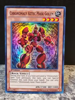 Chronomaly Aztec Mask Golem NUMH-EN001 oh! Yu-Gi-Oh! Foil Holo Super Rare Nice! - Image 1