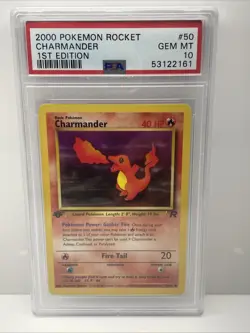 Charmander #50 1st Edition Team Rocket 2000 Pokemon PSA 10 🔥 - Image 1