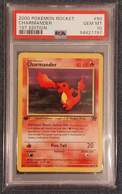 2000 POKEMON ROCKET 1ST EDITION #50 CHARMANDER PSA 10 - Image 1