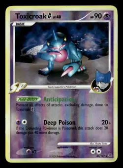 Toxicroak G 40/127 Reverse Holo Rare Platinum Pokemon Card - Image 2