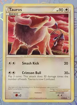 Tauros 41/99 HGSS Unleashed Pokemon Card LP - Image 1