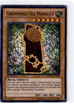 Yu-Gi-Oh 1st edition Chronomaly Sol Monolith Super Rare #NUMH-EN004 - Image 1