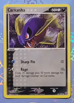 Carvanha 56/107 EX Deoxys Pokemon Card NM - Image 1