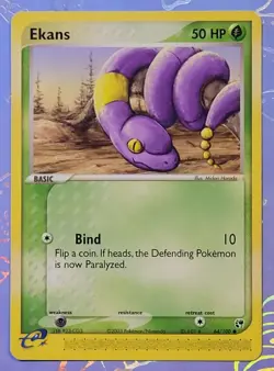 Ekans 64/100 2003 EX Sandstorm E-reader Pokemon Card NM - Image 1