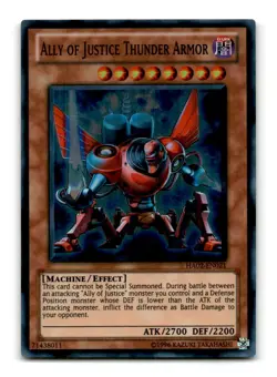 Ally of Justice Thunder Armor - HA02-EN021 Super Rare - YuGiOh-LP - Image 1