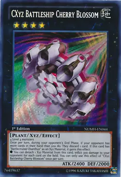 Yugioh! LP CXyz Battleship Cherry Blossom - NUMH-EN044 - Secret Rare - 1st Editi - Image 1