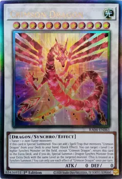 RA04-EN061 CRIMSON DRAGON ULTIMATE RARE 1ST EDITION YuGiOh CARD - Image 1