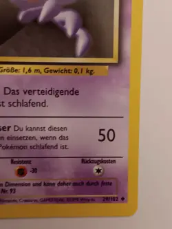 Haunter Pokemon German Base Set 1st Edition (ALPOLLO) #29 NM - Image 4