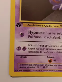 Haunter Pokemon German Base Set 1st Edition (ALPOLLO) #29 NM - Image 5