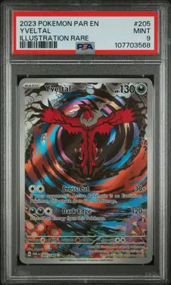 2023 Pokemon Par En-Paradox Rift #205 Yveltal Illustration Rare PSA 9 - Image 1