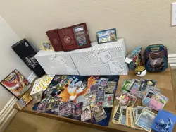 Pokemon TCG Lot Cards Coins Mats Binder And More - Image 1