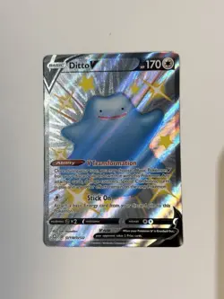 Pokemon TCG Ditto v SV118/SV122 Shiny Holo Rare Card Shining Fates - Image 1