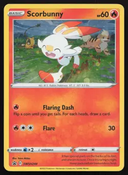Scorbunny (Cosmos Holo) SWSH244 Promo Sword & Shield Promo Pokemon LP - Image 1