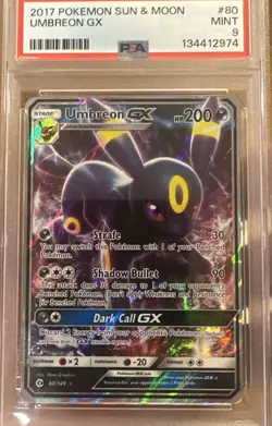 2017 Pokemon Umbreon GX #80/149 Sun And Moon PSA 9 - Image 2