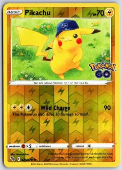 Pokemon Pikachu 028/078 Rare Pokemon GO Reverse Holo NM/M - Image 1