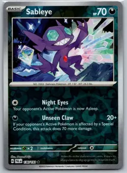 Sableye 136/193 Rare Paldea Evolved Pokemon Reverse Holo Near Mint - Image 1