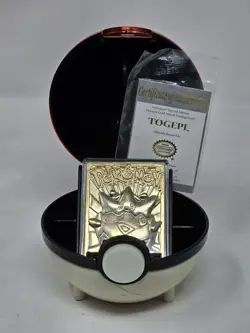 1999 Burger King Pokemon 23k Gold Plated Togepi with Poke Ball - Image 1